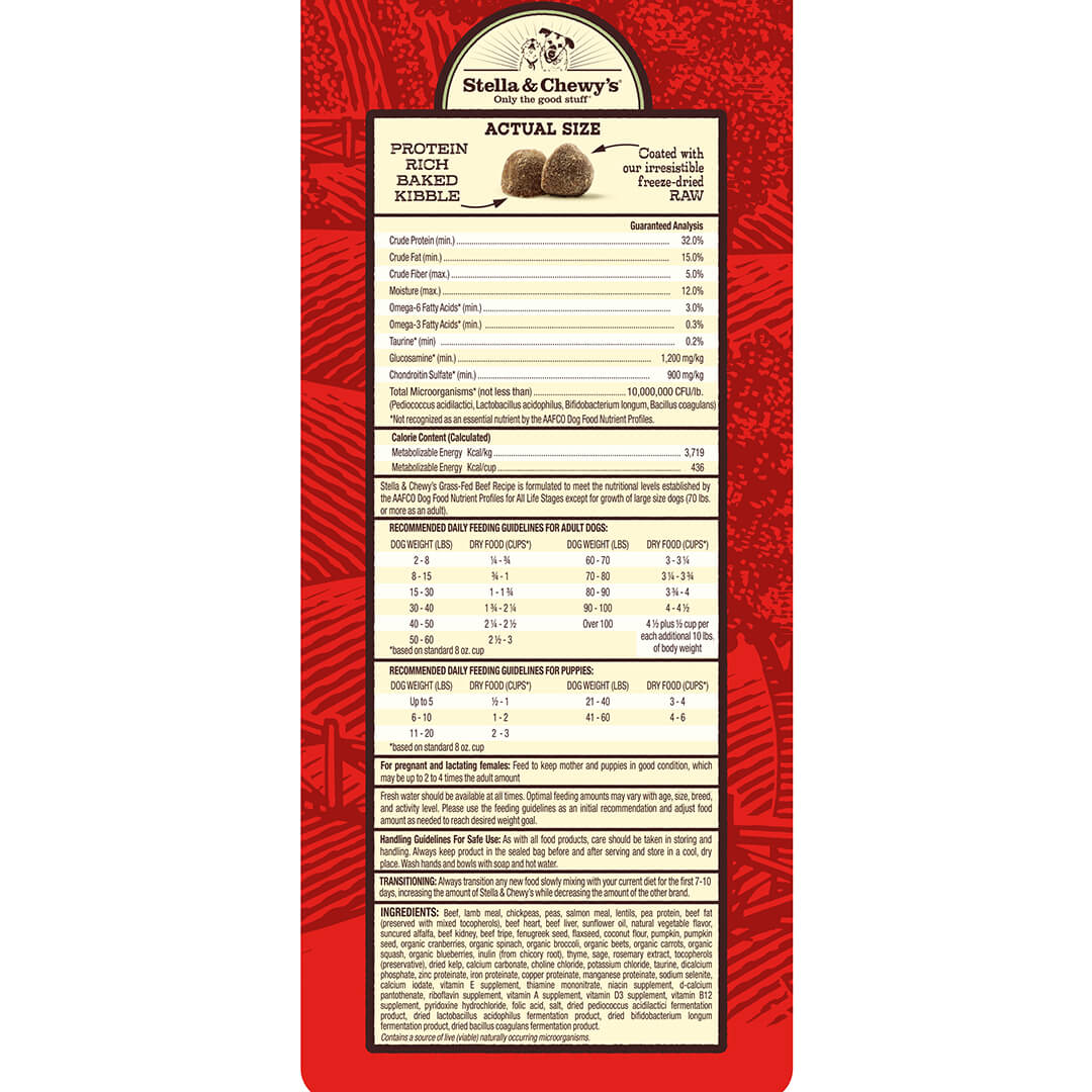 Stella & Chewy's Raw Coated Grass-Fed Beef Recipe Dry Dog Food