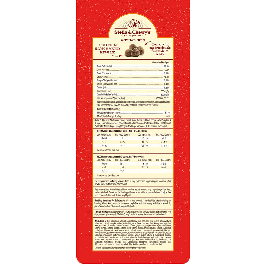 Stella & Chewy's Raw Coated Small Breed Beef Recipe with Wholesome Grains Dry Dog Food