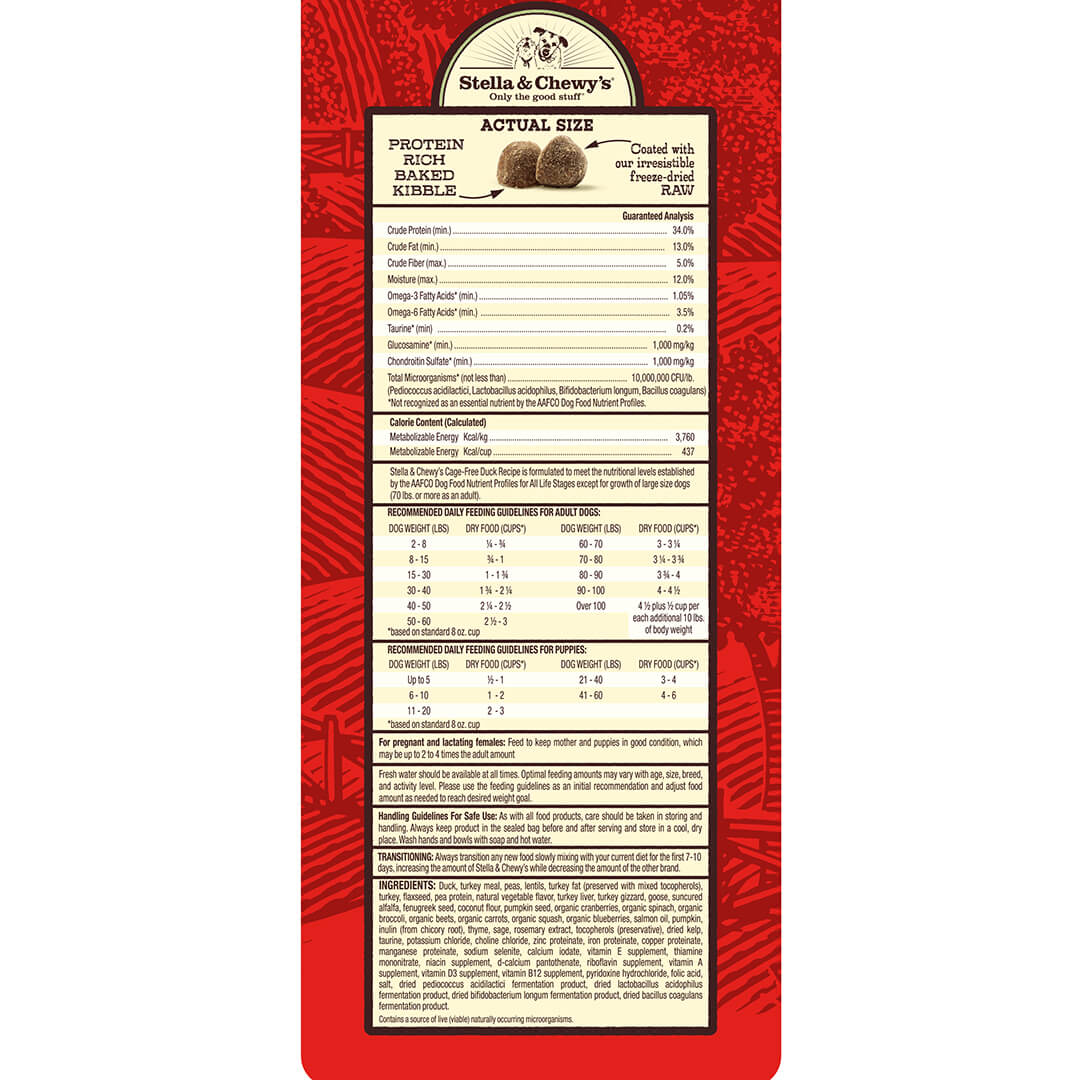 Stella & Chewy's Raw Coated Duck Recipe with Wholesome Grains Dry Dog Food