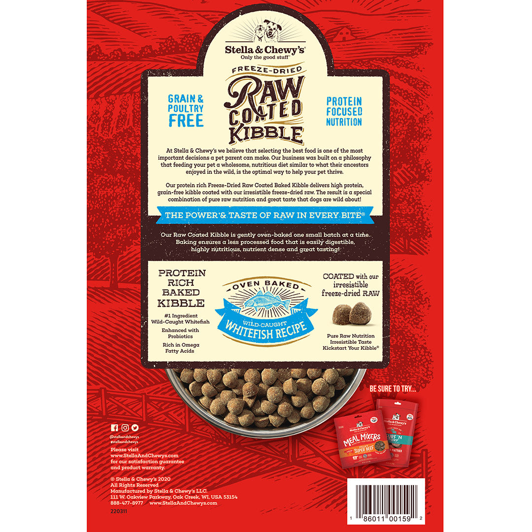 Stella & Chewy's Raw Coated Wild-Caught Whitefish Recipe Dog Kibble