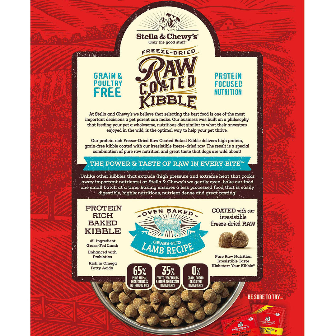 Stella & Chewy's Raw Coated Grass-Fed Lamb Recipe Dog Kibble