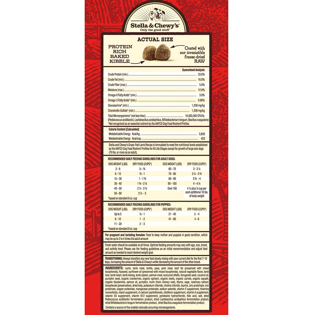 Stella & Chewy's Raw Coated Grass-Fed Lamb Recipe Dry Dog Food