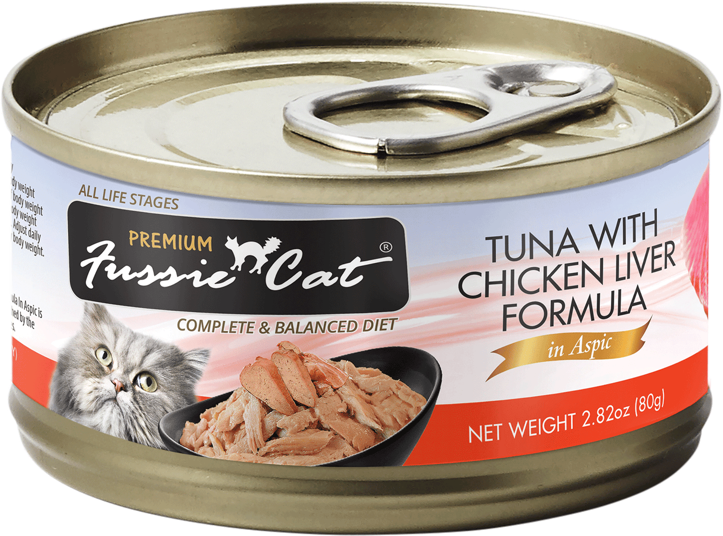 Fussie Cat Premium Grain Free Tuna and Chicken Liver in Aspic Canned Cat Food