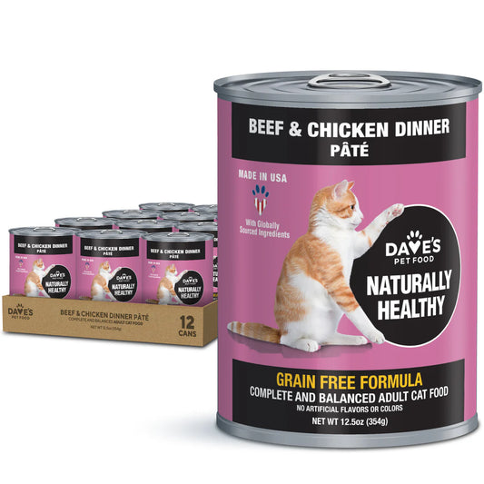 Dave’s Naturally Healthy Canned Cat Food Beef & Chicken Paté