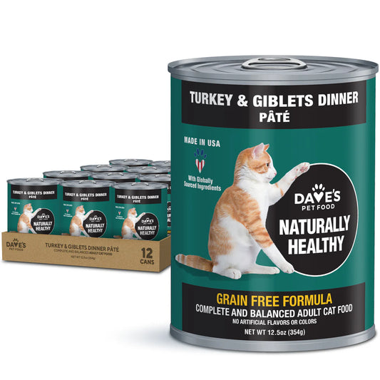 Dave’s Naturally Healthy Canned Cat Food Turkey & Giblets Paté