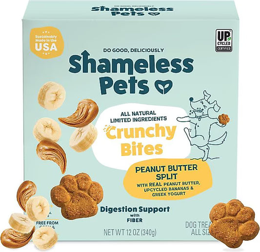 Shameless Pets Peanut Butter Split Crunchy Bites for Dogs