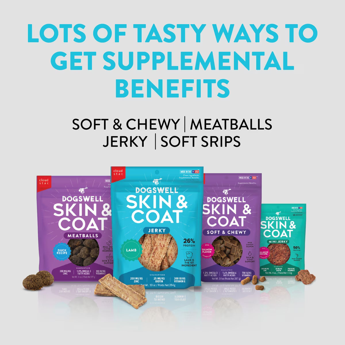 Dogswell Skin & Coat Jerky Grain Free Lamb