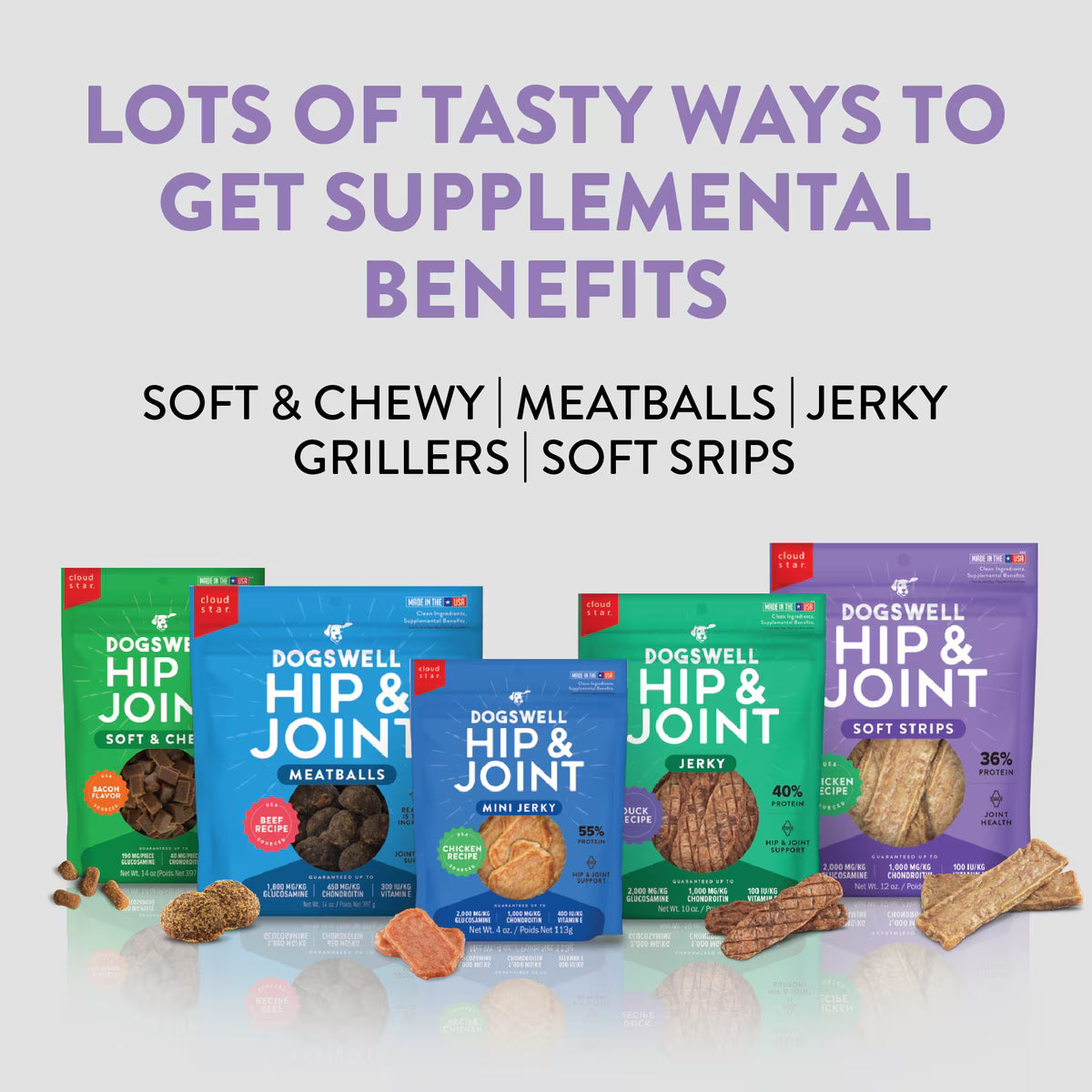 Dogswell Hip & Joint Soft Strips Grain Free Chicken