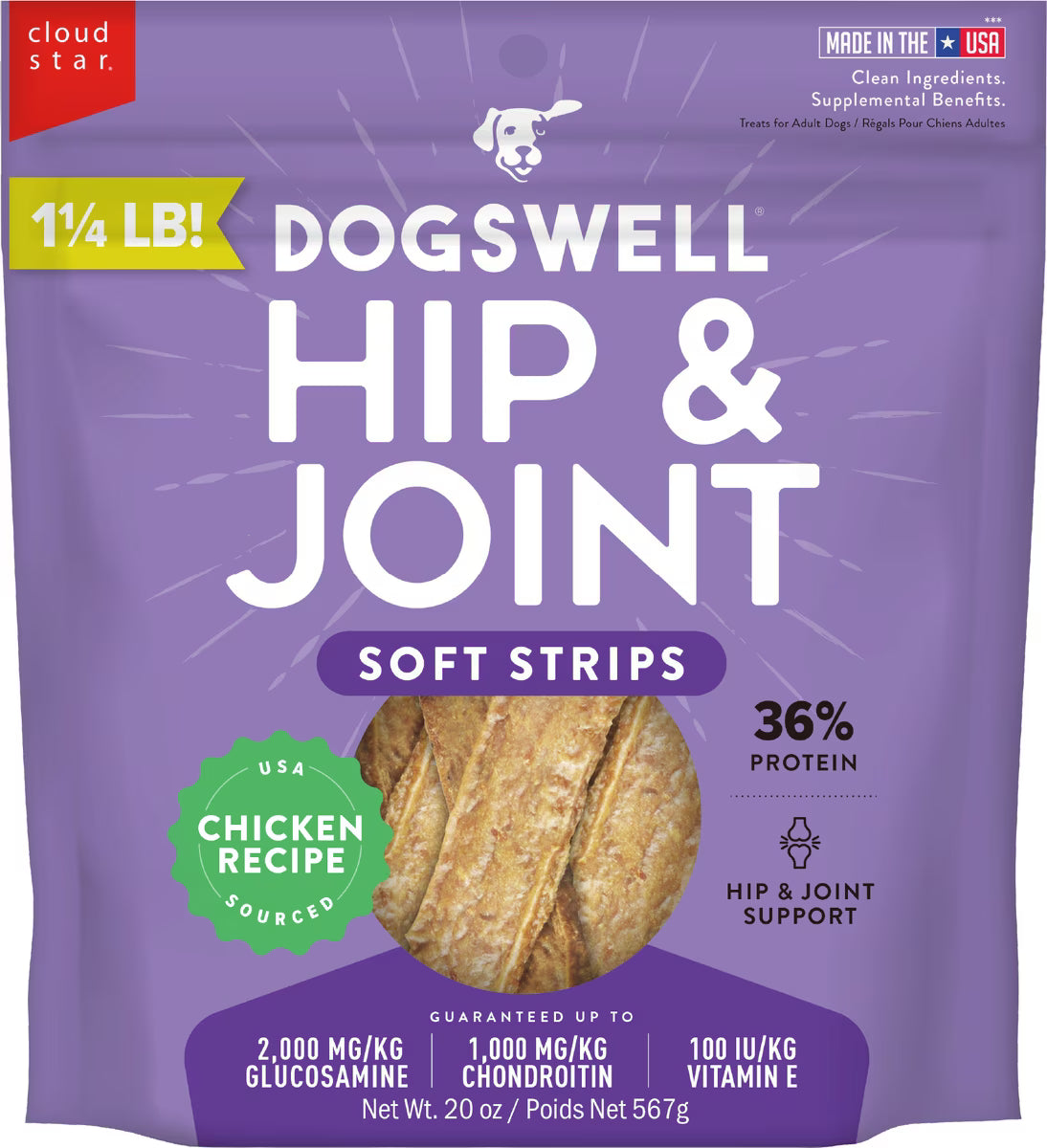Dogswell Hip & Joint Soft Strips Grain Free Chicken