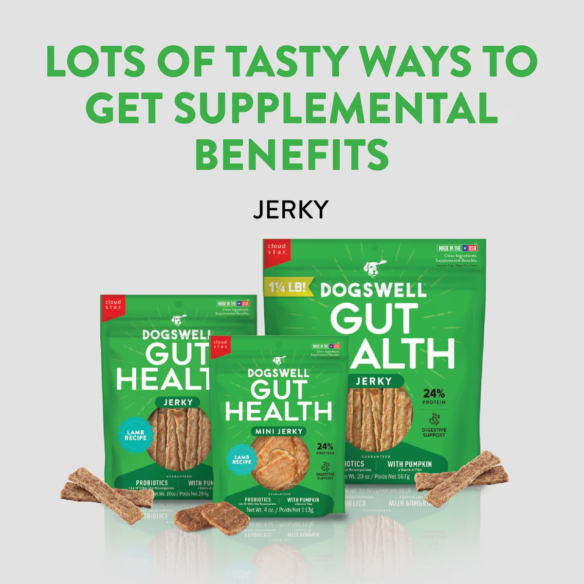 Dogswell Gut Health Mini Jerky Lamb