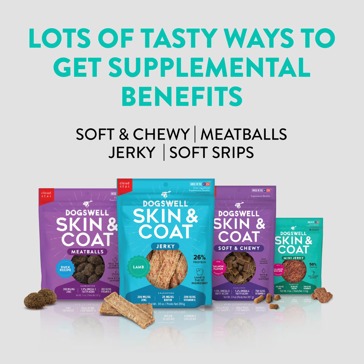 Dogswell Skin & Coat Mini Jerky Grain Free Salmon