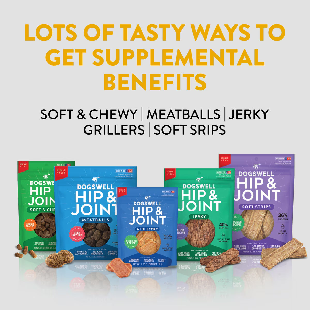 Dogswell Hip & Joint Jerky Grain Free Duck