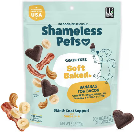 Shameless Pets Bananas for Bacon Soft-Baked Biscuit for Dogs