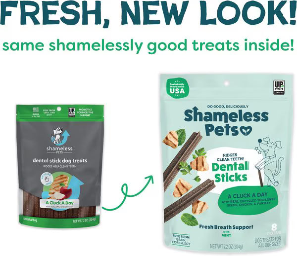 Shameless Pets A Cluck A Day Pre/Probiotic Dental Sticks for Dogs