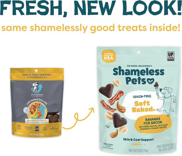 Shameless Pets Bananas for Bacon Soft-Baked Biscuit for Dogs