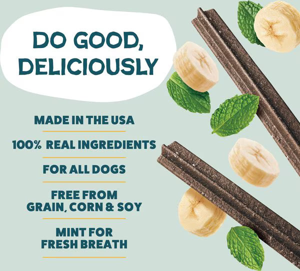 Shameless Pets Banana Bone-anza Dental Sticks for Dogs