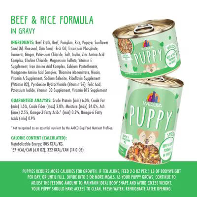 Weruva Puppy Beef & Rice Formula in Gravy Wet Food
