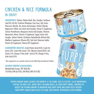 Weruva Puppy Chicken & Rice Formula in Gravy Wet Food