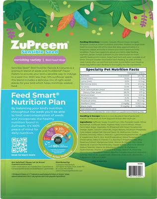 ZuPreem Sensible Seed for Parrots & Conures (Medium to Large Birds)
