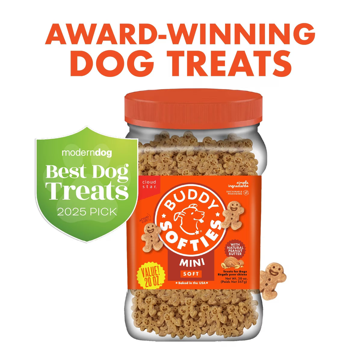 Buddy Softies Soft & Chewy Dog Treats Peanut Butter