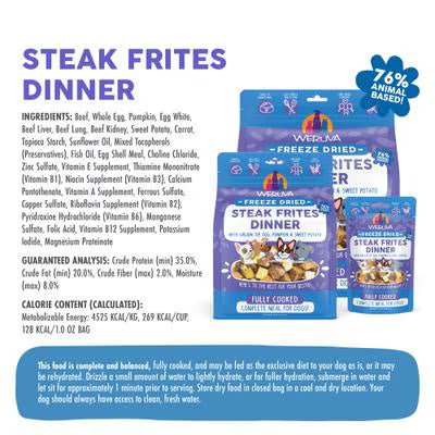 Weruva Dog Freeze-Dried Steak Frites Dinner