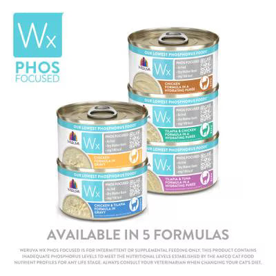 Weruva Wx Phos Focused Tilapia & Chicken Formula in a Hydrating Purée For Cats