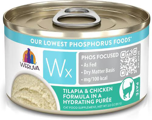 Weruva Wx Phos Focused Tilapia & Chicken Formula in a Hydrating Purée For Cats