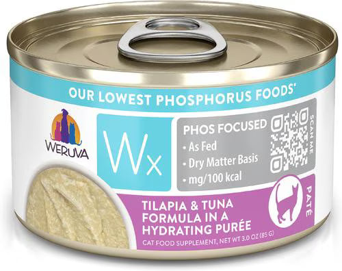 Weruva Wx Phos Focused Tilapia & Tuna Formula in a Hydrating Purée For Cats