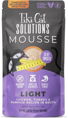Tiki Cat Solutions Mousse Wet Cat Food Light Chicken Turkey & Pumpkin