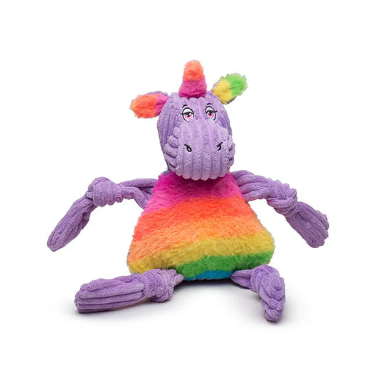 HuggleHounds Rainbow Unicorn Knottie Dog Toy