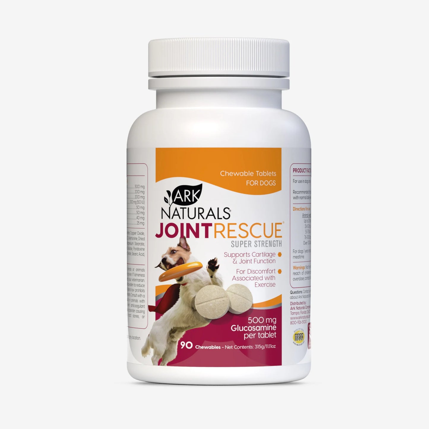 Ark Naturals Joint Rescue 500mg Glucosamine Super Strength Chewable for Dogs and Cats
