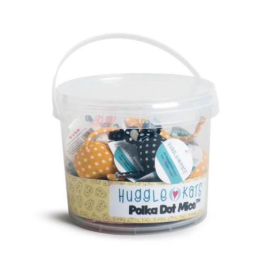 HuggleHounds HuggleKats Bucket of Polka Dot Mice Cat Toys