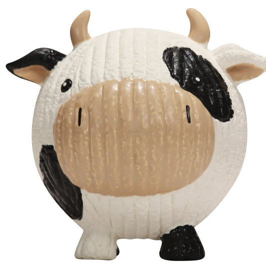 HuggleHounds Dottie Cow Ball Ruff-Tex Dog Toy