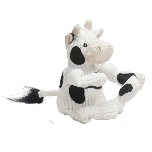 HuggleHounds Dottie Cow Knottie Dog Toy