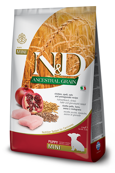 Farmina Natural & Delicious Ancestral Grain Chicken & Pomegranate Mini Puppy Dry Dog Food