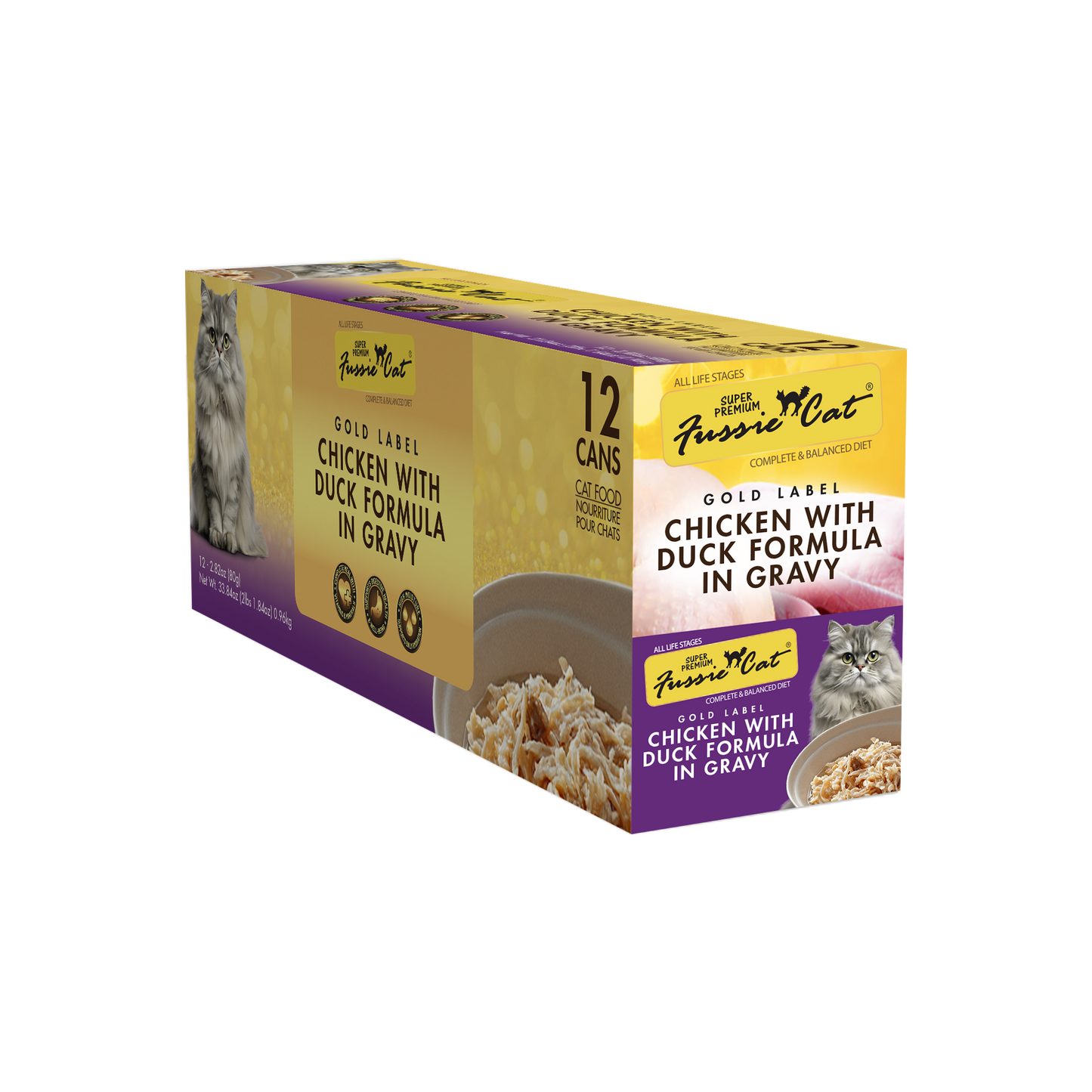 Fussie Cat Gold Super Premium Grain Free Chicken with Duck in Gravy Canned Cat Food