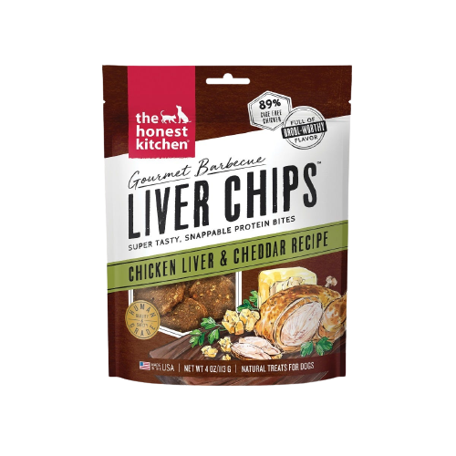 The Honest Kitchen Chicken Liver & Cheddar Recipe Gourmet Barbecue Liver Chips For Dogs