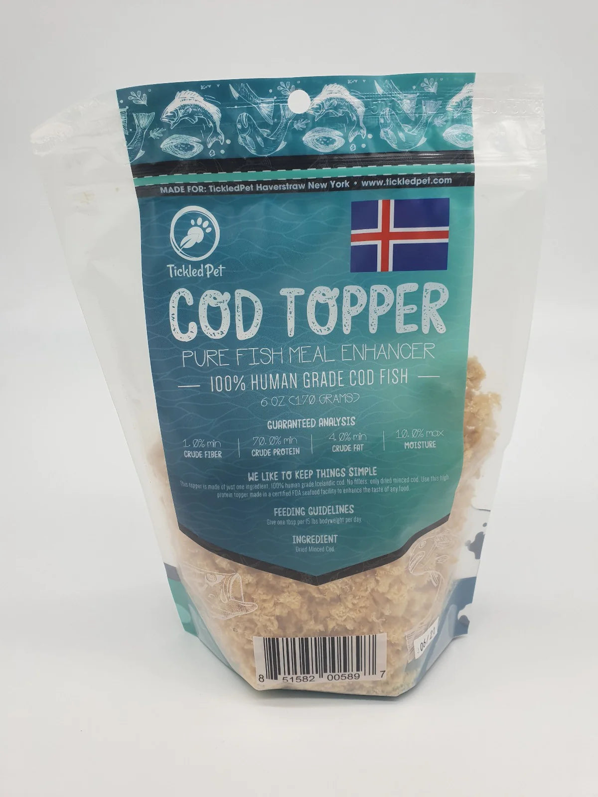 Tickled Pet Dried Cod Food Topper For Dogs