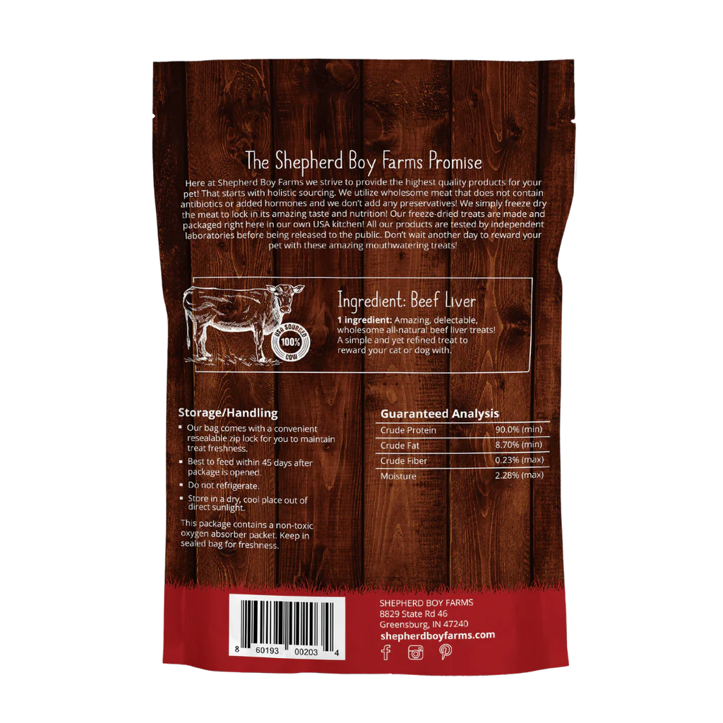 Shepherd Boy Farms Freeze-Dried Beef Liver for Dogs