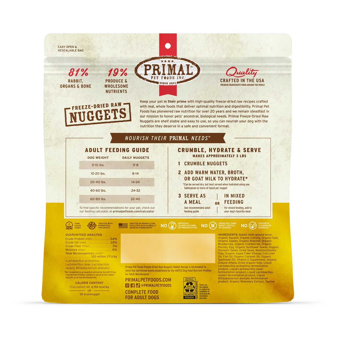 Primal Freeze-Dried Rabbit Nuggets for Dogs