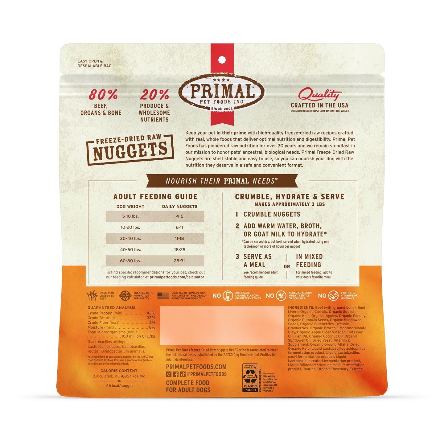 Primal Freeze-Dried Beef Nuggets for Dogs