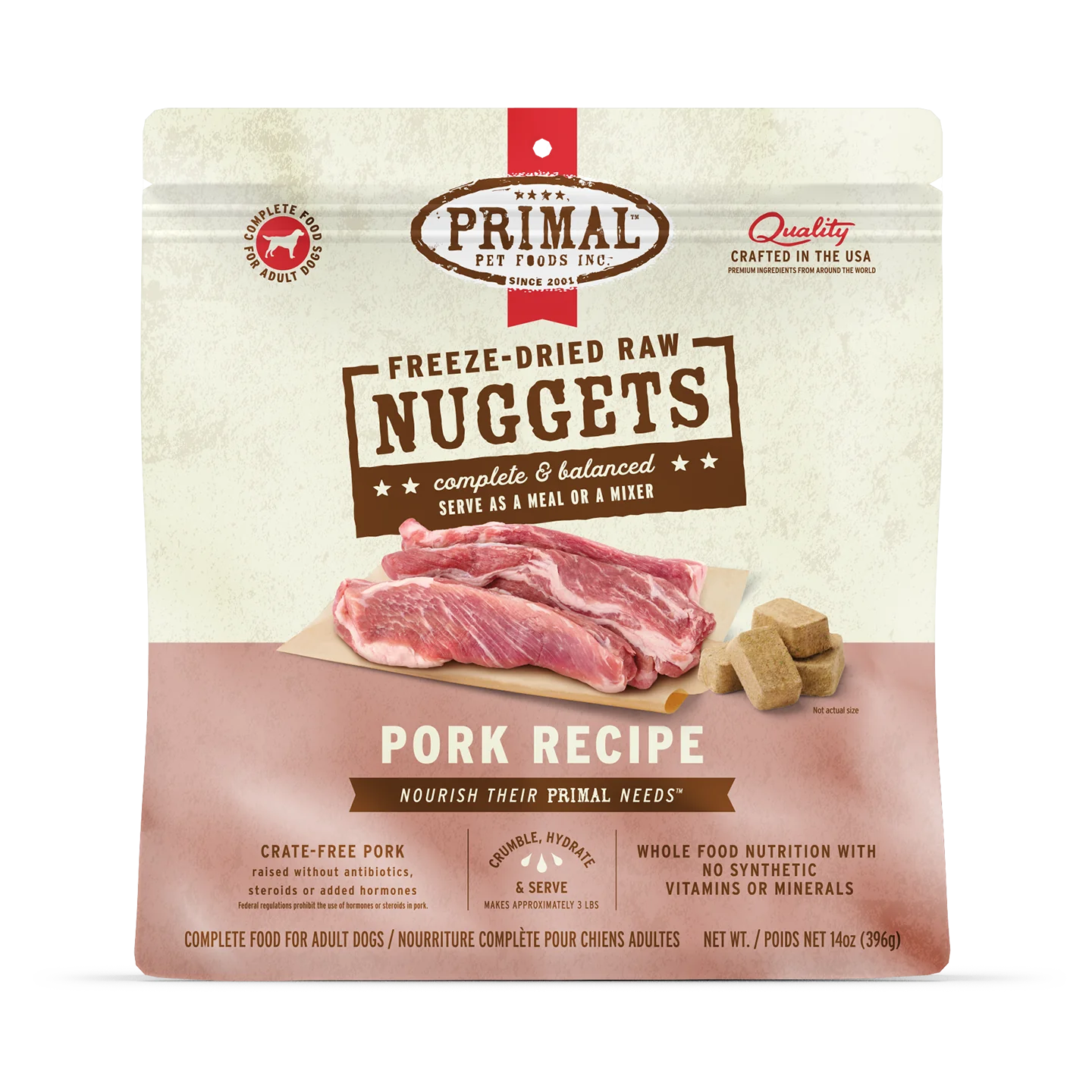 Primal Freeze-Dried Pork Nuggets for Dogs