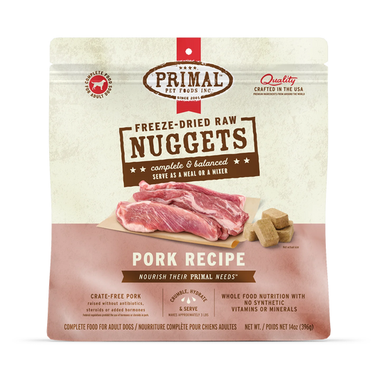 Primal Freeze-Dried Pork Nuggets for Dogs