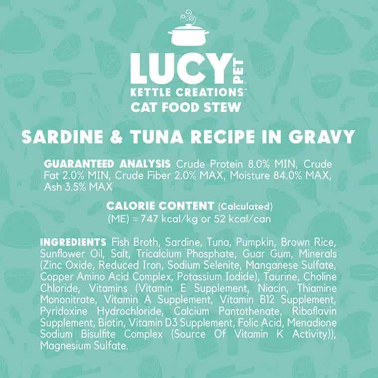 Lucy Pet Sardine & Tuna Recipe in Gravy for Cats