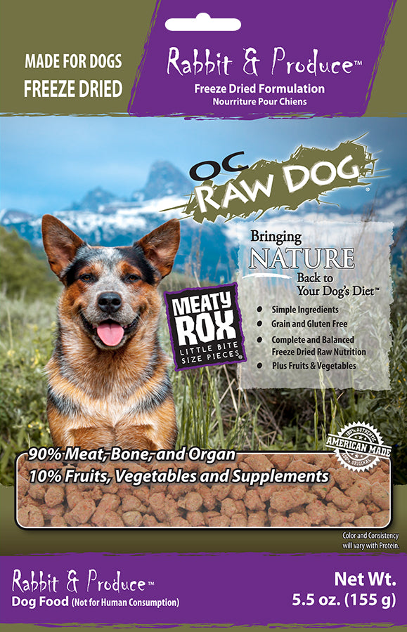 OC Raw Dog Freeze Dried Rabbit & Produce Nuggets