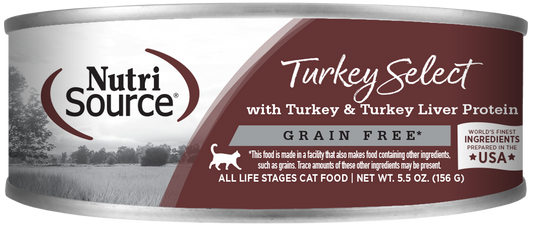 Nutrisource Grain Free Turkey & Turkey Liver Select Canned Cat Formula