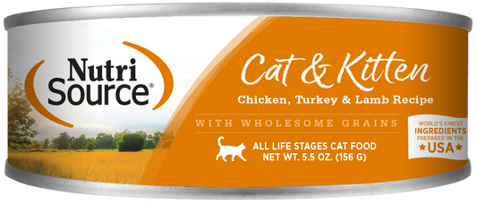 Nutrisource Chicken, Turkey & Lamb Canned Cat & Kitten Formula
