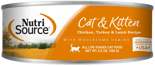 Nutrisource Chicken, Turkey and Lamb Canned Cat and Kitten Formula