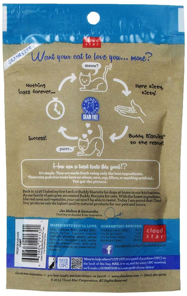 Buddy Biscuits Grain Free Cat Treats with Tempting Tuna