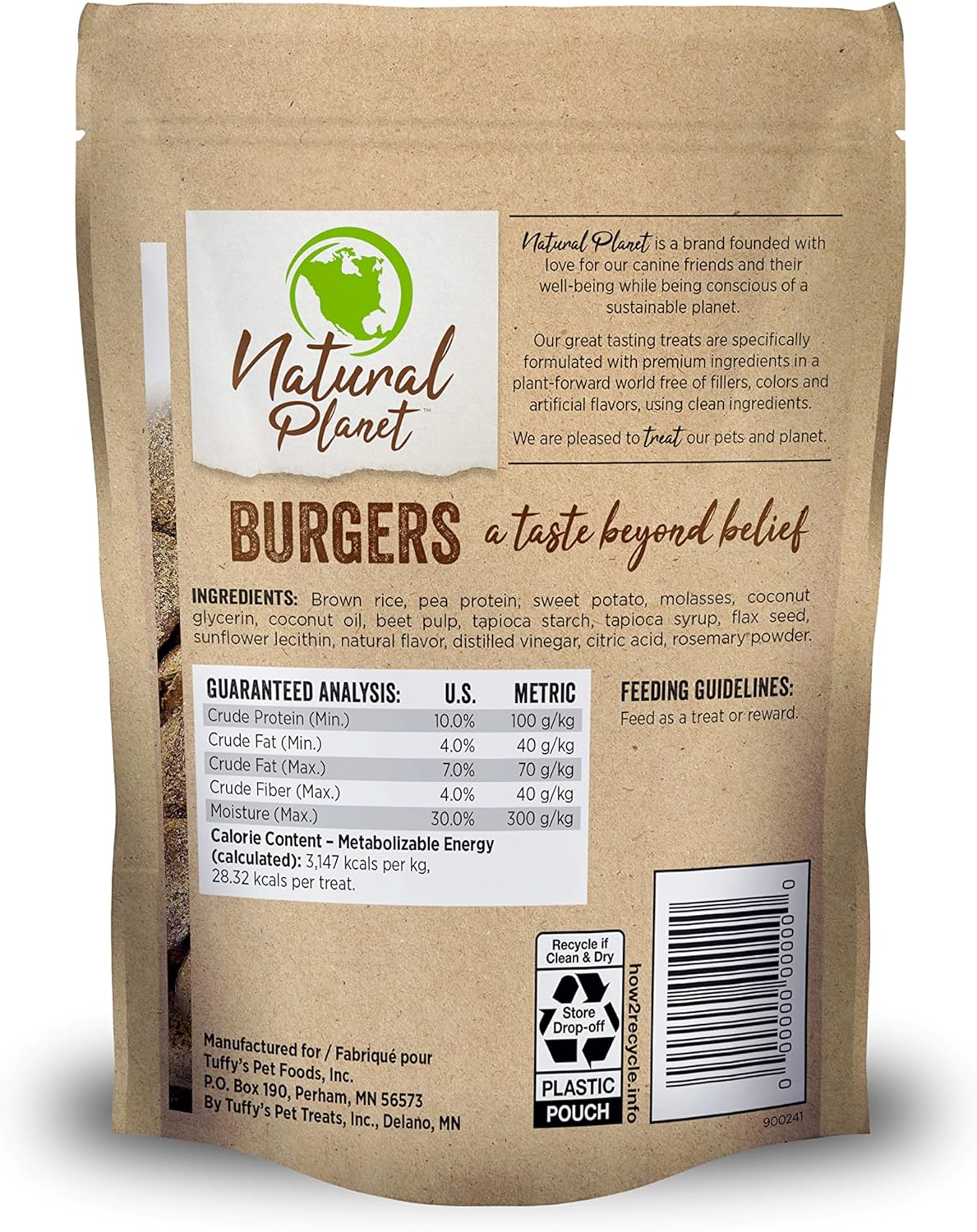 Nutrisource Natural Planet Burger Dog Treats